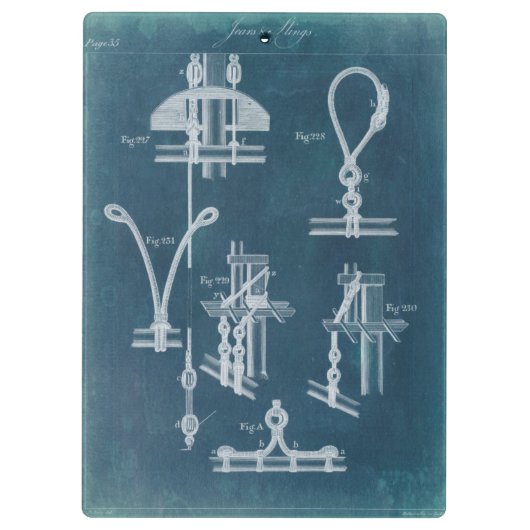 Nautical Detail blauwdruk IV Klembord (Achterkant)