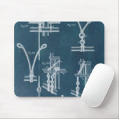 Nautical Detail blauwdruk IV Muismat (Met muis)