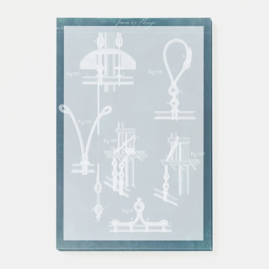 Nautical Detail blauwdruk IV Post-it® Notes (Voorkant)