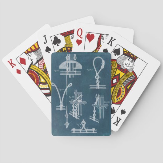 Nautical Detail blauwdruk IV Speelkaarten (Achterkant)