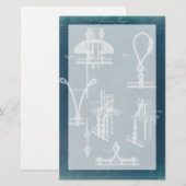Nautical Detail Blueprint IV Briefpapier (Voorkant / Achterkant)