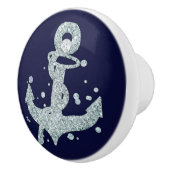 Nautical Diamond Anchor Bling Glam Beach Chic Keramische Knop (Rechts)