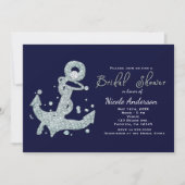 Nautical Diamond Anchor Bruids Douche Uitnodiginge Kaart (Voorkant)