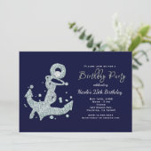 Nautical Diamond Anchor VERJAARDAGSFEESTUITNODIGIN Kaart (Staand voorkant)