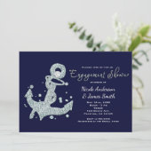 Nautical Diamond Anchor VERLOVING Uitnodigingen (Staand voorkant)