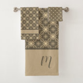 Nautical Diamond Pools & Stripes Pattern Bad Handdoek (Insitu)