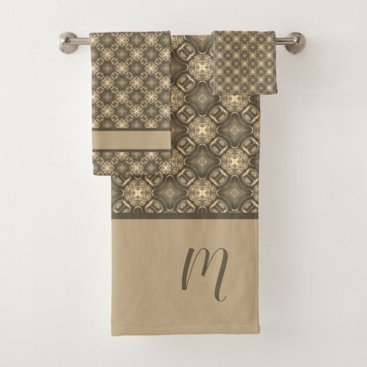 Nautical Diamond Pools & Stripes Pattern Bad Handdoek (Insitu)
