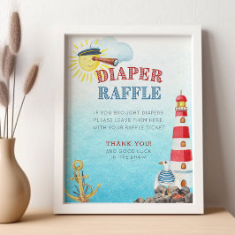 Nautical Diaper Baby shower Poster