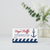 Nautical Diaper Raffle Kaart Baby shower Invoegen (Staand voorkant)