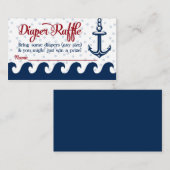 Nautical Diaper Raffle Kaart Baby shower Invoegen (Voorkant / Achterkant)