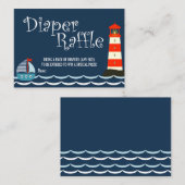 Nautical Diaper Raffle Ticket, Baby shower, Ahoy Notitiekaartje (Voorkant / Achterkant)