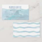 Nautical Diaper Rafflle | walvis | Blauwe Waterver Informatiekaartje (Voorkant / Achterkant)