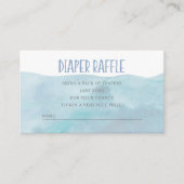 Nautical Diaper Rafflle | walvis | Blauwe Waterver Informatiekaartje (Voorkant)