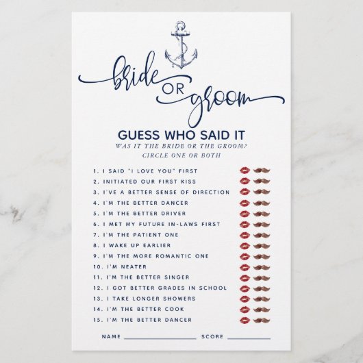 Nautical die het Vrijgezellenfeest Games zei (Voorkant)