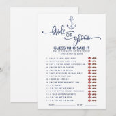 Nautical die het Vrijgezellenfeest Games zei Kaart (Voorkant / Achterkant)