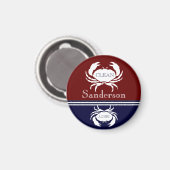 Nautical Dishwasher Clean Burgundy Navy Blue Crab Magneet (Voorkant / Achterkant)