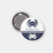 Nautical Dishwasher Clean White Navy Blue Crab Magneet (Voorkant / Achterkant)