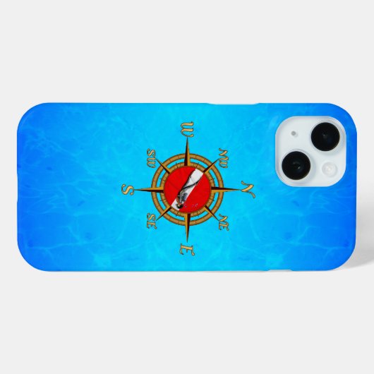 Nautical Dive Compass Case-Mate iPhone Case (Achterkant (horizontaal))