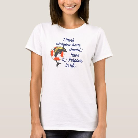 Nautical dolphin die door het levensbehoud springt t-shirt (Voorkant)