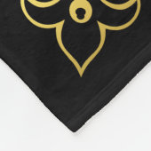 Nautical dolphin gilded black/gold/aqua fleece deken (Hoek)