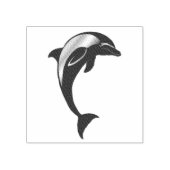 Nautical dolphin springen porpoise oceaanvis rubberstempel (Afrduk)