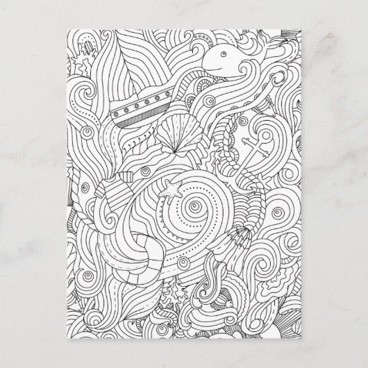 Nautical Doodle Briefkaart (Voorkant)