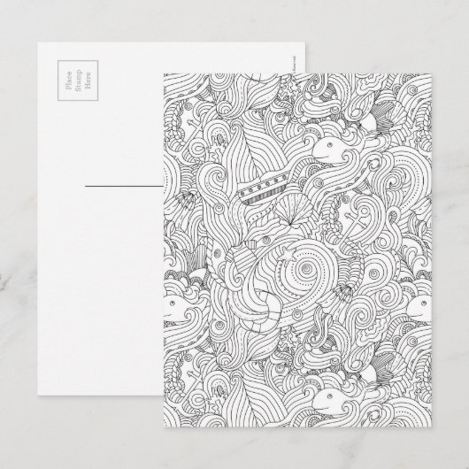 Nautical Doodle Briefkaart (Voorkant / Achterkant)