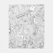 Nautical Doodle Fleece Deken (Voorkant)