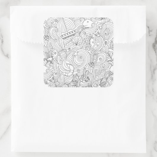 Nautical Doodle Vierkante Sticker (Tas)