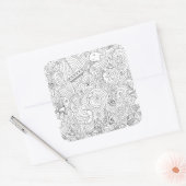 Nautical Doodle Vierkante Sticker (Envelop)