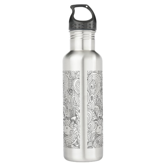 Nautical Doodle Waterfles (Achterkant)