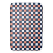 Nautical Doodles – Coral & Navy Mini Check Badmat (Voorkant Verticaal)