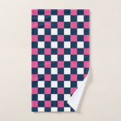 Nautical Doodles – Hot Pink & Navy Coastal Stripe Bad Handdoek (Handdoek)