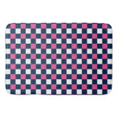 Nautical Doodles – Hot Pink & Navy Mini Check Badmat (Voorkant)