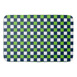 Nautical Doodles – Lime & Navy Mini Check Badmat