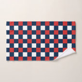 Nautical Doodles – Red & Navy Coastal Stripe Bad Handdoek (Handdoek)