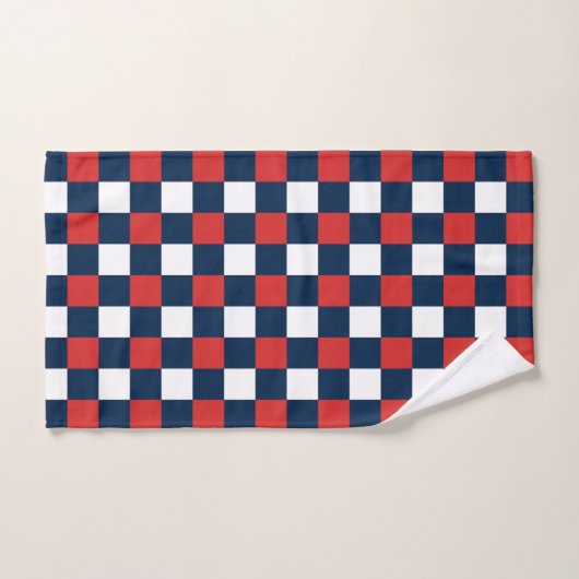 Nautical Doodles – Red & Navy Coastal Stripe Bad Handdoek (Handdoek)