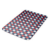 Nautical Doodles – Red & Navy Mini Check Badmat (Gekanteld)