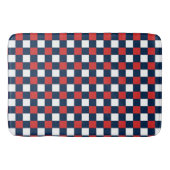 Nautical Doodles – Red & Navy Mini Check Badmat (Voorkant)