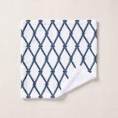 Nautical Doodles – Turquoise & Navy Coastal Stripe Bad Handdoek (Wasdoekje)