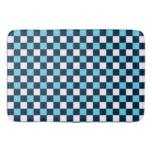 Nautical Doodles – Turquoise & Navy Mini Geruit Badmat