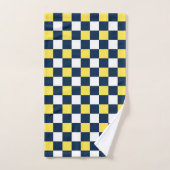 Nautical Doodles – Yellow & Navy Coastal Stripe Bad Handdoek (Handdoek)