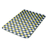 Nautical Doodles – Yellow & Navy Mini Check Badmat (Gekanteld)