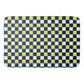 Nautical Doodles – Yellow & Navy Mini Check Badmat (Voorkant)