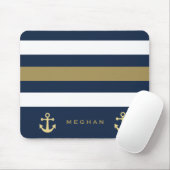Nautical double anchor Monogram Mousepad Muismat (Met muis)