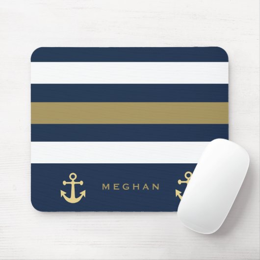 Nautical double anchor Monogram Mousepad Muismat (Met muis)
