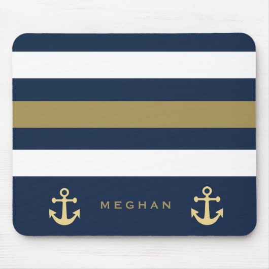Nautical double anchor Monogram Mousepad Muismat (Voorkant)