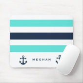 Nautical double anchor Monogram Mousepad Muismat (Met muis)