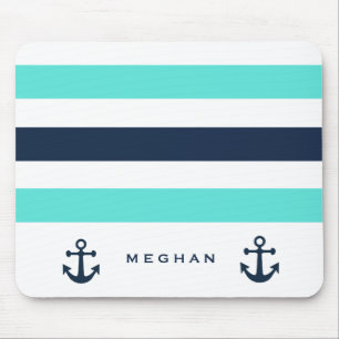 Nautical double anchor Monogram Mousepad Muismat