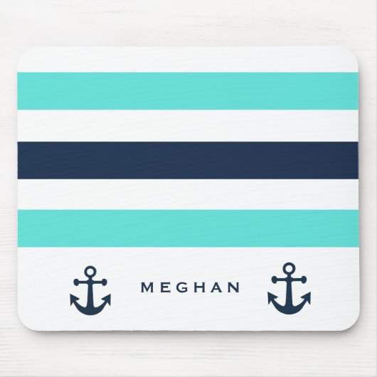 Nautical double anchor Monogram Mousepad Muismat (Voorkant)